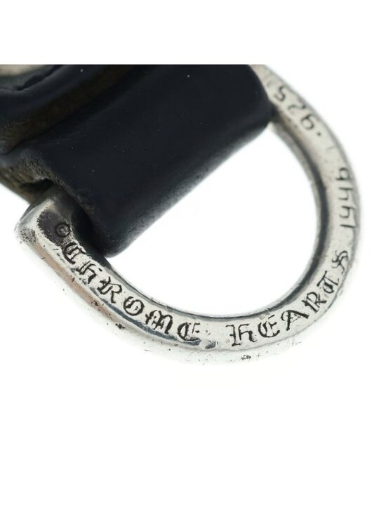 Chrome Hearts Belt Loop Cross Ball Button Leather Silver Black